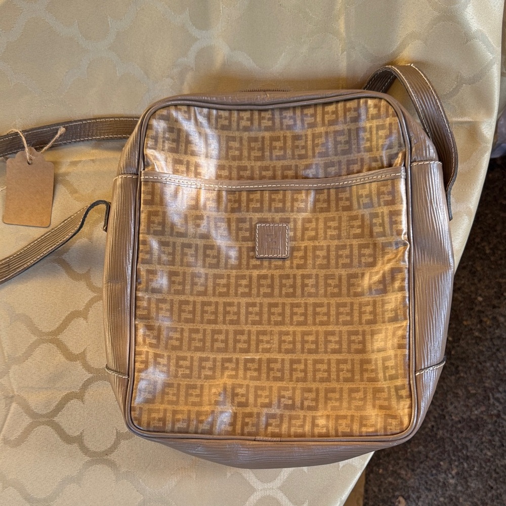 Fendi Tan Monogram Messenger Bag